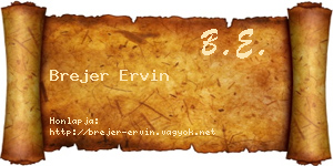Brejer Ervin névjegykártya